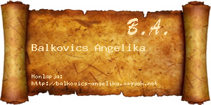 Balkovics Angelika névjegykártya
